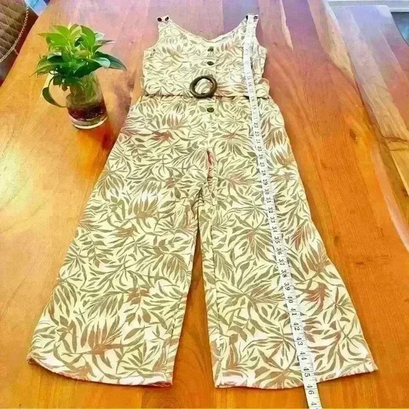 Monteau Los  Angeles Boho Tropical Pattern Sleeveless V Neck Wide Leg Romper - Picture 14 of 14